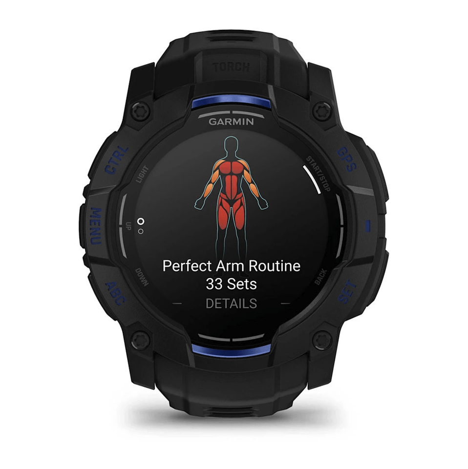Годинник-навігатор Garmin Instinct 3 Amoled 50мм Black Blue 010-03020-03