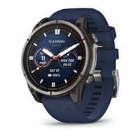Морський годинник-навігатор Garmin quatix 8 Amoled 47мм Sapphire з синім силіконовим ремінцем 010-02904-51