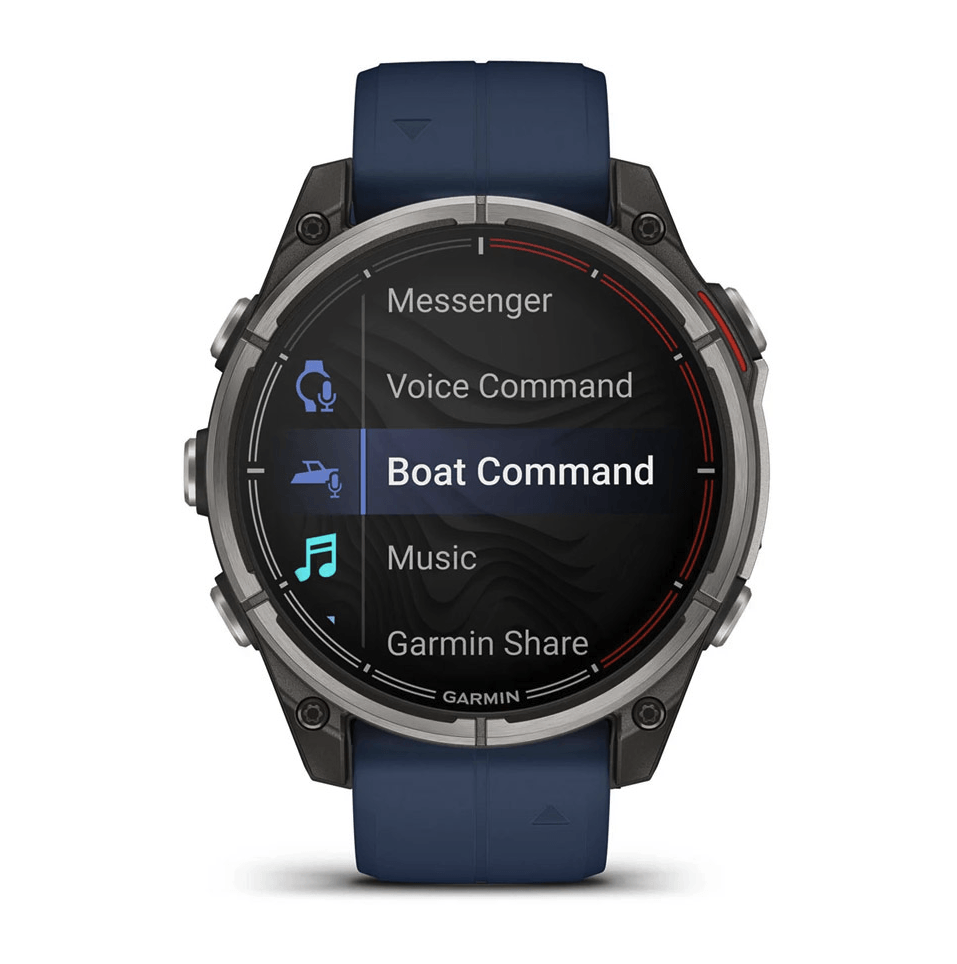 Морський годинник-навігатор Garmin quatix 8 Amoled 47мм Sapphire з синім силіконовим ремінцем 010-02904-51