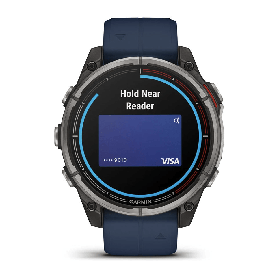 Морський годинник-навігатор Garmin quatix 8 Amoled 47мм Sapphire з синім силіконовим ремінцем 010-02904-51