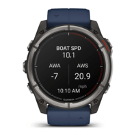 Морський годинник-навігатор Garmin quatix 8 Amoled 51мм Sapphire з синім силіконовим ремінцем 010-02905-91