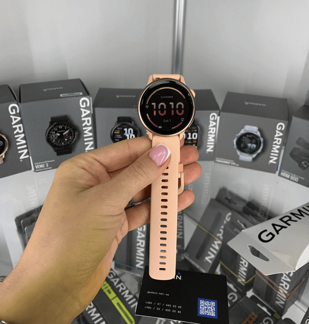 Фітнес годинник Garmin Vivoactive 6 Metallic Pink Dawn із силіконовим ремінцем 010-02985-03