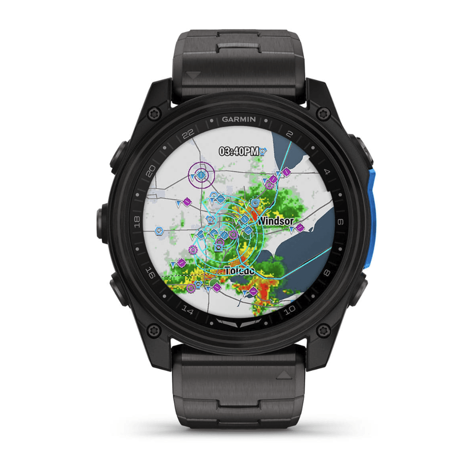 Авіаційний годинник Garmin D2 Mach 2 51мм Carbon Gray DLC Titanium із вентильованим титановим браслетом 010-02905-31 