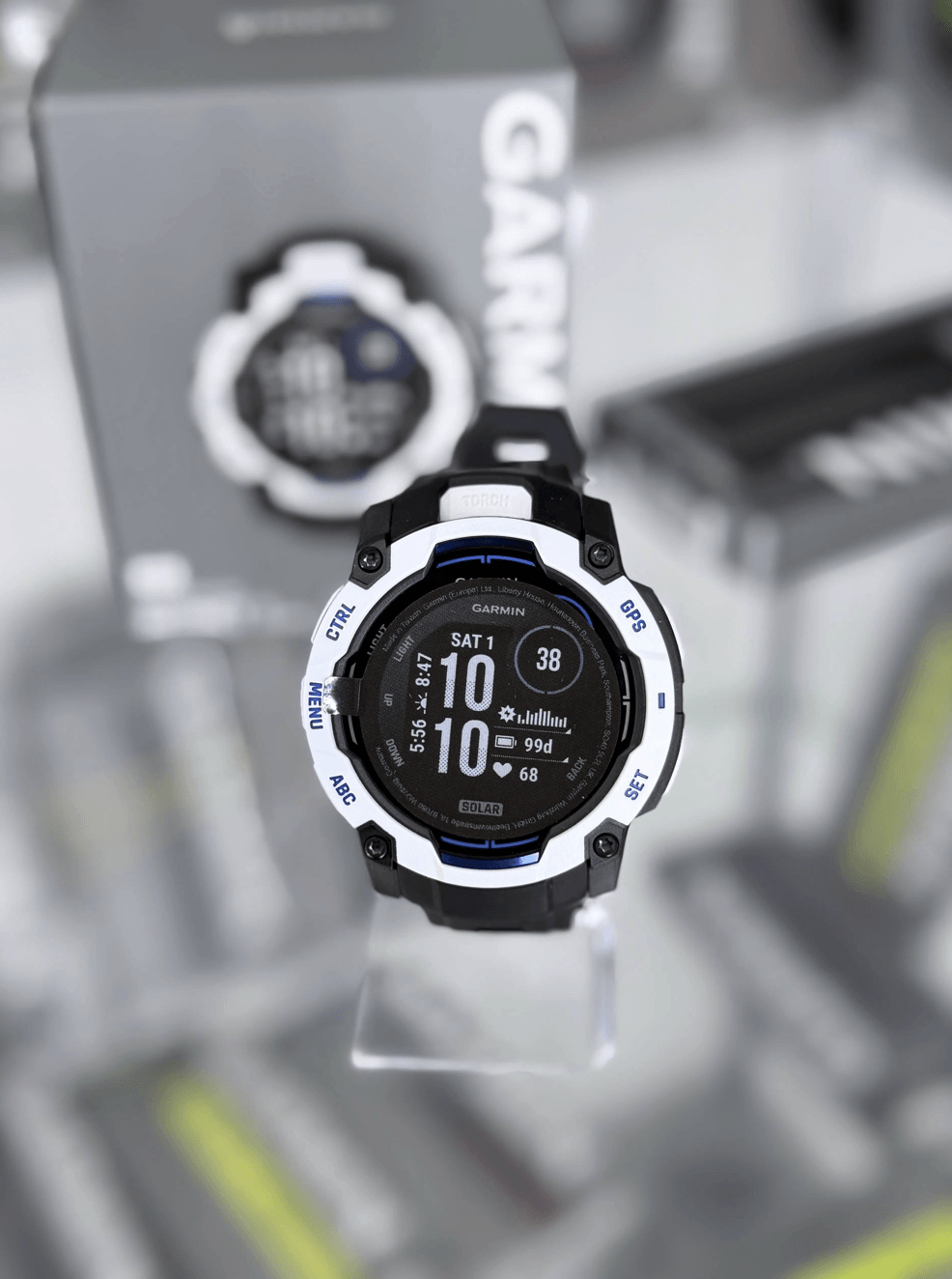 Годинник-навігатор Garmin Instinct 3 Solar 50мм Whitestone Black Blue 010-02935-03