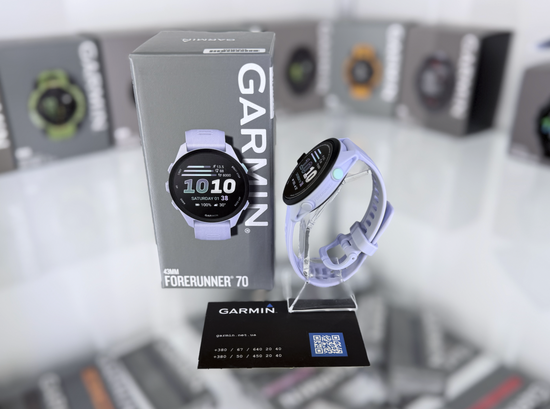 Годинник Garmin Forerunner 70 Cool Lavender 42 мм із бузковим ремінцем 010-04307-03
