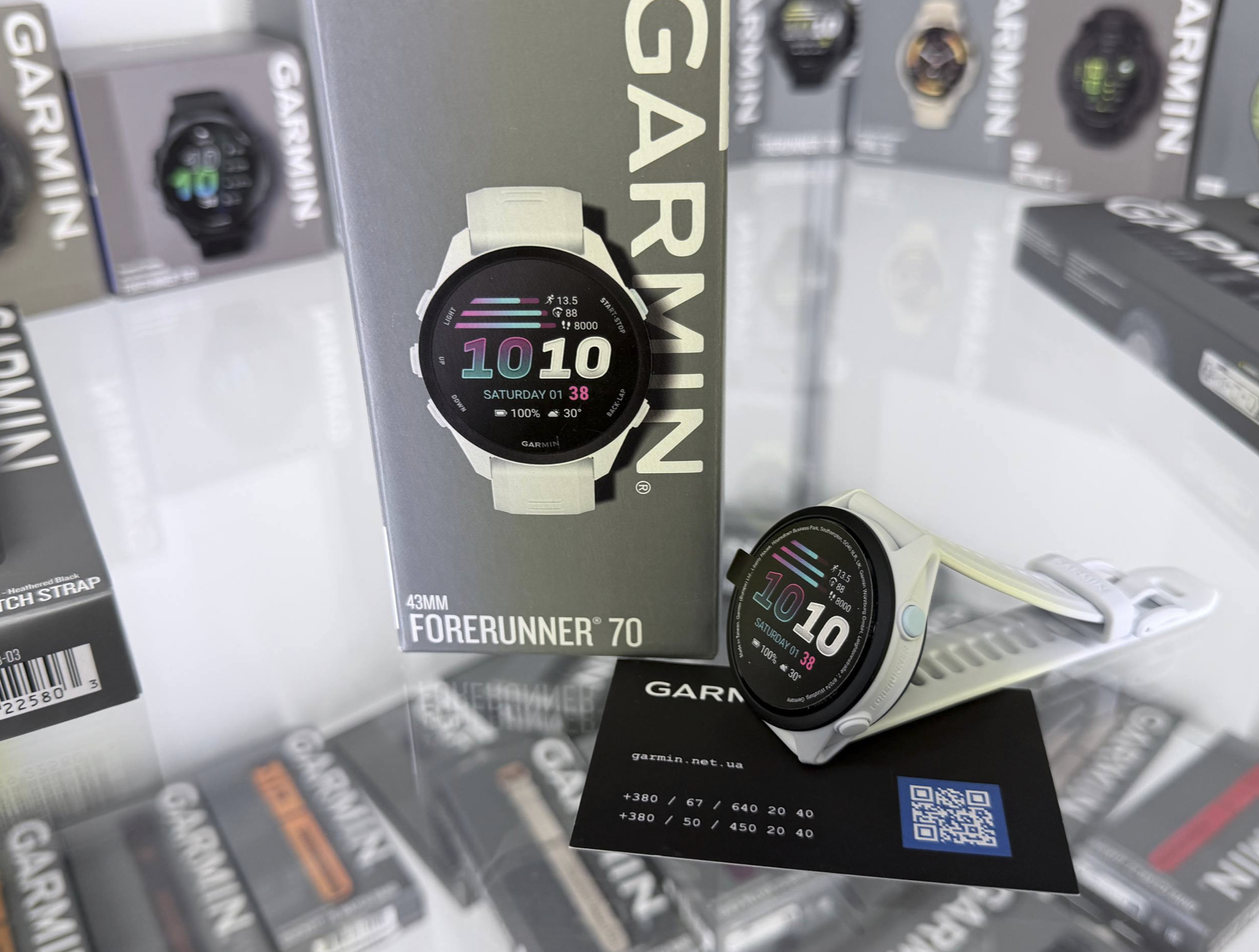 Годинник Garmin Forerunner 70 Whitestone 42 мм із білим ремінцем 010-04307-01