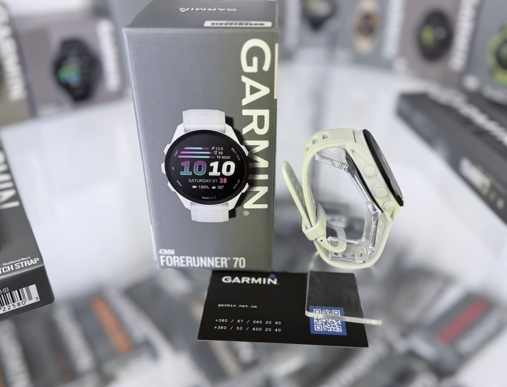 Годинник Garmin Forerunner 70 Whitestone 42 мм із білим ремінцем 010-04307-01