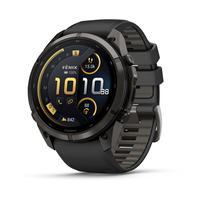 Спортивний годинник Garmin Fenix 9 Pro Amoled inReach 51мм Carbon Gray DLC Titanium з чорно-сірим силіконовим ремінцем 010-04337-11
