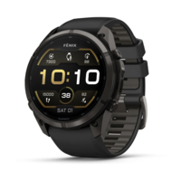 Спортивний годинник Garmin Fenix 9 Pro Amoled 51мм Carbon Gray DLC Titanium з чорно-сірим силіконовим ремінцем 010-04337-16