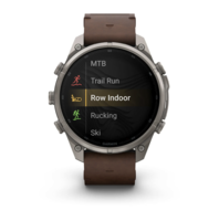 Спортивний годинник Garmin Fenix 9 Pro Amoled inReach 47 мм Titanium із шкіряним ремінцем 010-04336-41