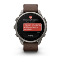 Спортивний годинник Garmin Fenix 9 Pro Amoled inReach 47 мм Titanium із шкіряним ремінцем 010-04336-41