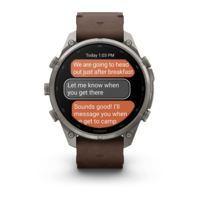 Спортивний годинник Garmin Fenix 9 Pro Amoled inReach 47 мм Titanium із шкіряним ремінцем 010-04336-41