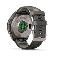 Спортивний годинник Garmin Fenix 9 Pro Solar 47 мм Titanium із темно-сірим силіконовим ремінцем 010-04338-01