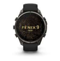 Спортивний годинник Garmin Fenix 9 Pro Amoled inReach 47 мм Titanium із чорно-сірим силіконовим ремінцем 010-04336-11
