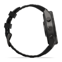 Спортивний годинник Garmin Fenix 9 Pro Amoled inReach 47 мм Titanium із чорно-сірим силіконовим ремінцем 010-04336-11