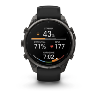 Спортивний годинник Garmin Fenix 9 Pro Amoled inReach 47 мм Titanium із чорно-сірим силіконовим ремінцем 010-04336-11