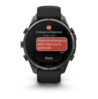 Спортивний годинник Garmin Fenix 9 Pro Amoled inReach 47 мм Titanium із чорно-сірим силіконовим ремінцем 010-04336-11