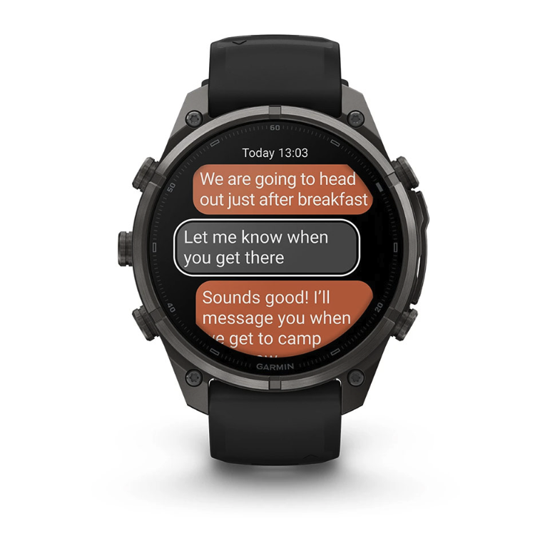 Спортивний годинник Garmin Fenix 9 Pro Amoled inReach 47 мм Titanium із чорно-сірим силіконовим ремінцем 010-04336-11