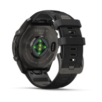Спортивний годинник Garmin Fenix 9 Pro Amoled inReach 47 мм Titanium із чорно-сірим силіконовим ремінцем 010-04336-11