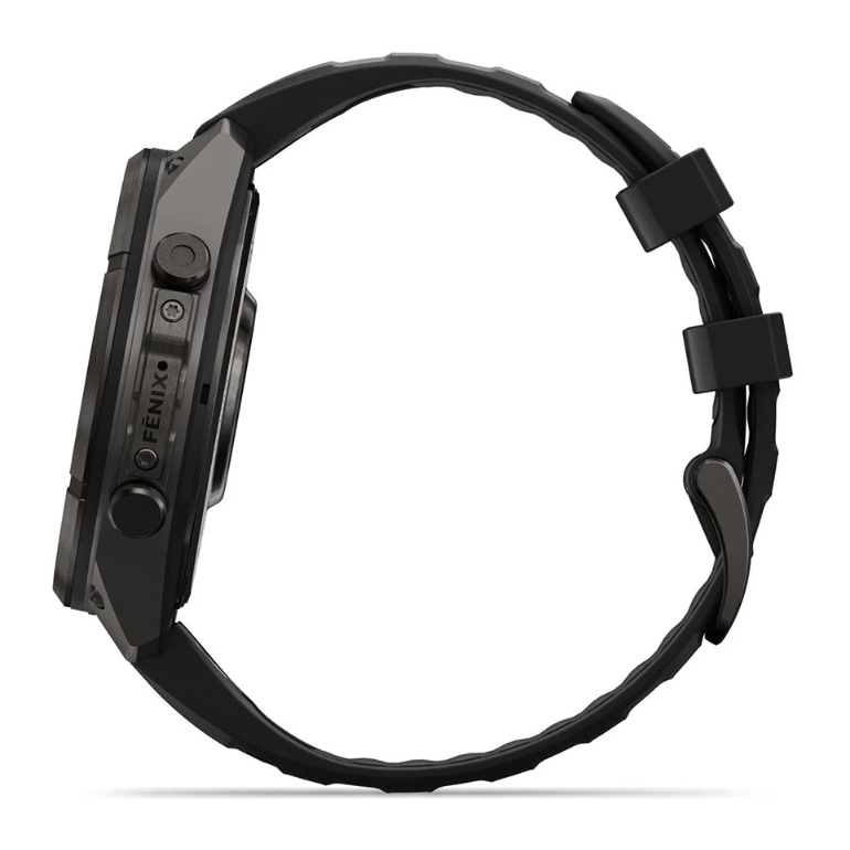 Спортивний годинник Garmin Fenix 9 Pro Amoled inReach 47 мм Titanium із чорно-сірим силіконовим ремінцем 010-04336-11