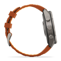 Спортивний годинник Garmin Fenix 9 Pro Amoled inReach 47 мм Titanium із помаранчевим силіконовим ремінцем 010-04336-01