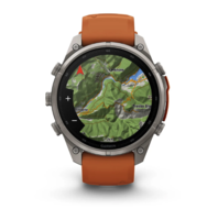 Спортивний годинник Garmin Fenix 9 Pro Amoled inReach 47 мм Titanium із помаранчевим силіконовим ремінцем 010-04336-01
