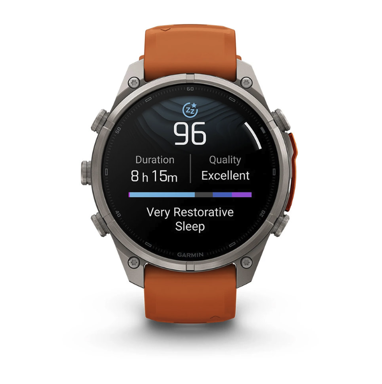 Спортивний годинник Garmin Fenix 9 Pro Amoled inReach 47 мм Titanium із помаранчевим силіконовим ремінцем 010-04336-01