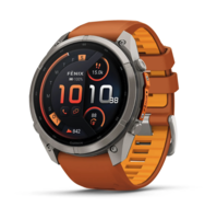 Спортивний годинник Garmin Fenix 9 Pro Amoled 51мм Titanium із помаранчевим силіконовим ремінцем 010-04337-01
