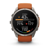 Спортивний годинник Garmin Fenix 9 Pro Amoled 51мм Titanium із помаранчевим силіконовим ремінцем 010-04337-01