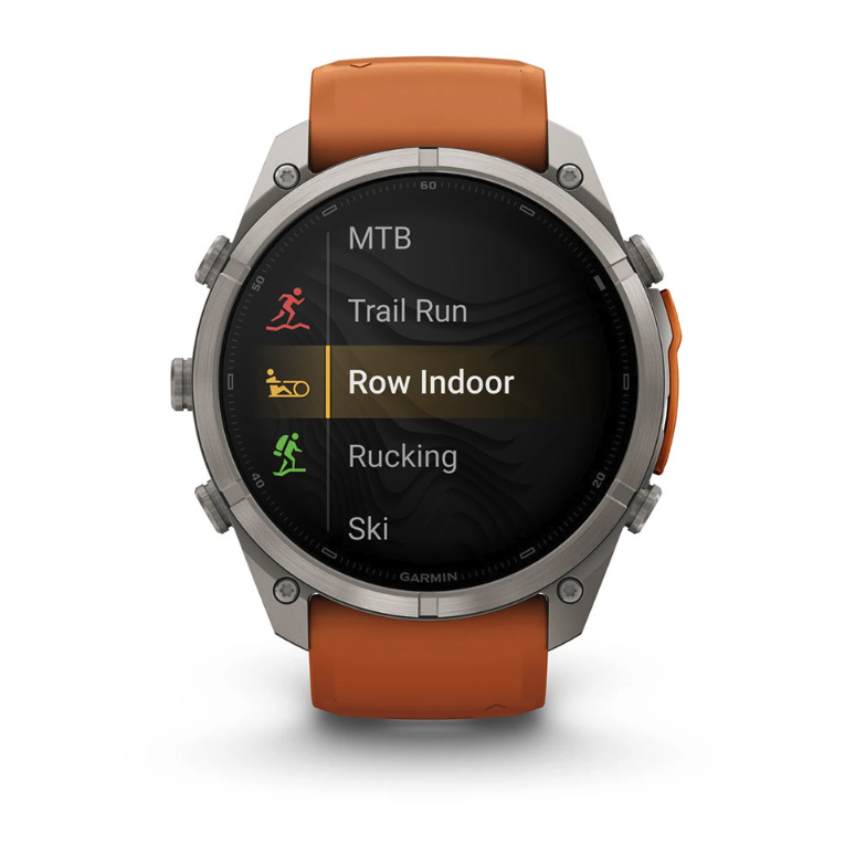 Спортивний годинник Garmin Fenix 9 Pro Amoled 51мм Titanium із помаранчевим силіконовим ремінцем 010-04337-01