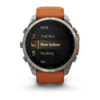Спортивний годинник Garmin Fenix 9 Pro Amoled 51мм Titanium із помаранчевим силіконовим ремінцем 010-04337-01