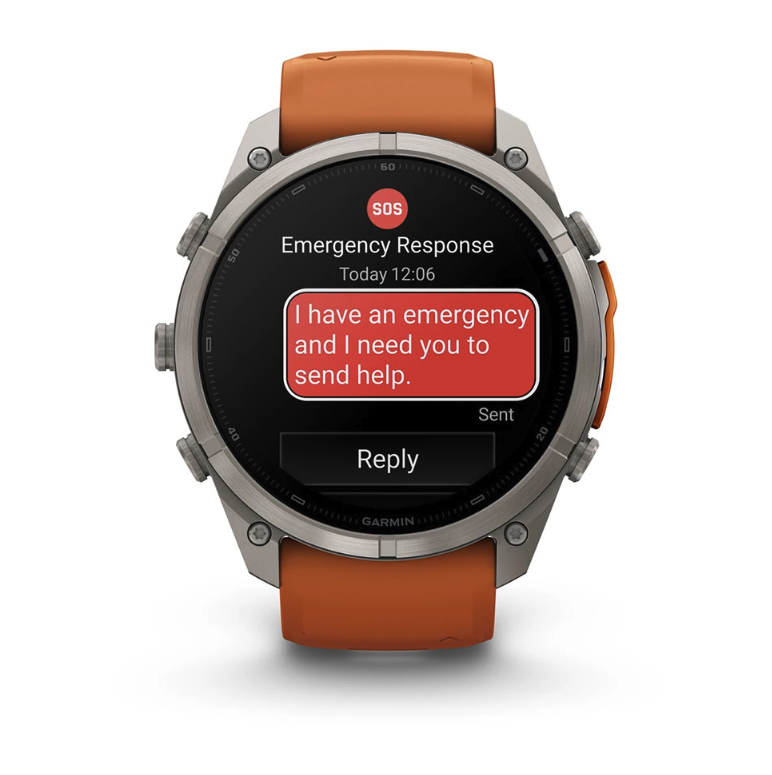Спортивний годинник Garmin Fenix 9 Pro Amoled 51мм Titanium із помаранчевим силіконовим ремінцем 010-04337-01