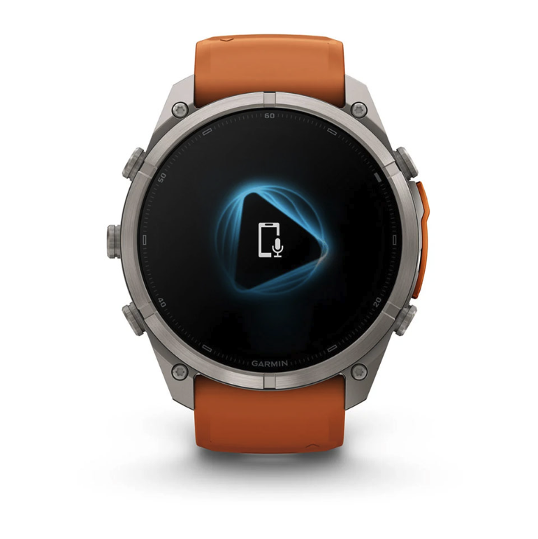 Спортивний годинник Garmin Fenix 9 Pro Amoled 51мм Titanium із помаранчевим силіконовим ремінцем 010-04337-01