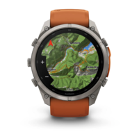 Спортивний годинник Garmin Fenix 9 Pro Amoled 51мм Titanium із помаранчевим силіконовим ремінцем 010-04337-01