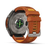 Спортивний годинник Garmin Fenix 9 Pro Amoled 51мм Titanium із помаранчевим силіконовим ремінцем 010-04337-01
