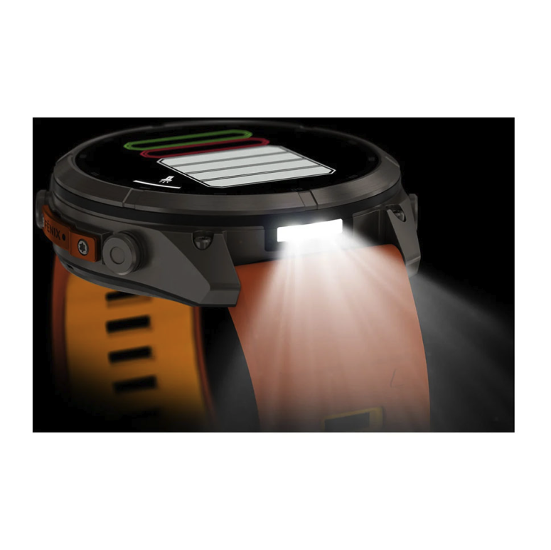 Спортивний годинник Garmin Fenix 9 Pro Amoled 51мм Titanium із помаранчевим силіконовим ремінцем 010-04337-01