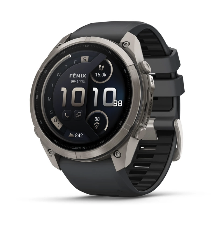 Спортивний годинник Garmin Fenix 9 Pro Amoled 51мм Titanium із сірим силіконовим ремінцем 010-04337-21