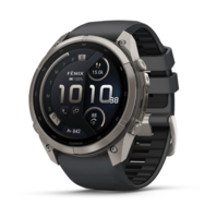 Спортивний годинник Garmin Fenix 9 Pro Amoled 51мм Titanium із сірим силіконовим ремінцем 010-04337-21
