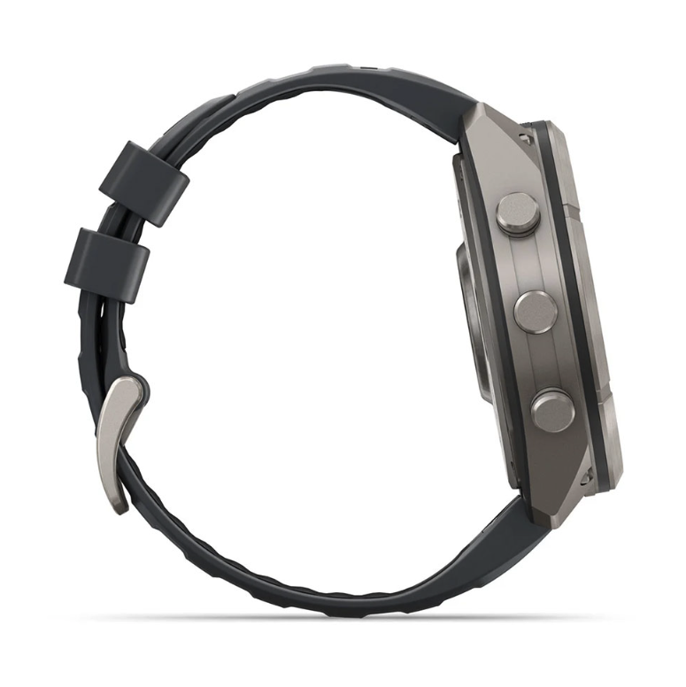 Спортивний годинник Garmin Fenix 9 Pro Amoled 51мм Titanium із сірим силіконовим ремінцем 010-04337-21
