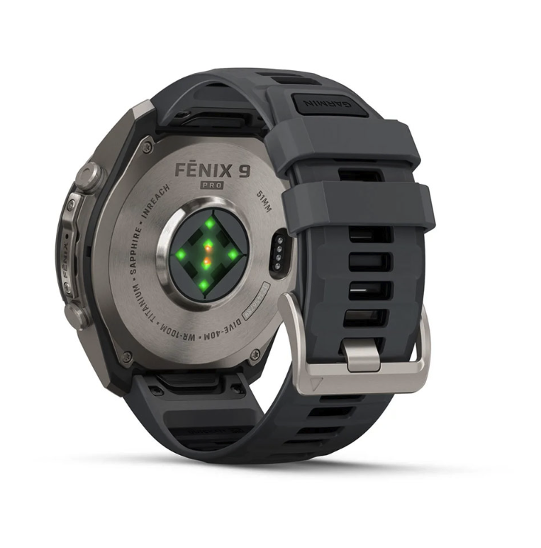 Спортивний годинник Garmin Fenix 9 Pro Amoled 51мм Titanium із сірим силіконовим ремінцем 010-04337-21