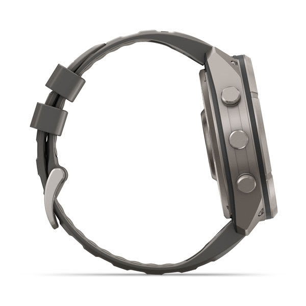 Спортивний годинник Garmin Fenix 9 Pro Solar inReach 51 мм Titanium із темно-сірим силіконовим ремінцем 010-04339-01