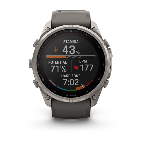 Спортивний годинник Garmin Fenix 9 Pro Solar inReach 51 мм Titanium із темно-сірим силіконовим ремінцем 010-04339-01