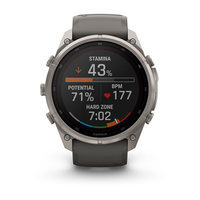 Спортивний годинник Garmin Fenix 9 Pro Solar inReach 51 мм Titanium із темно-сірим силіконовим ремінцем 010-04339-01