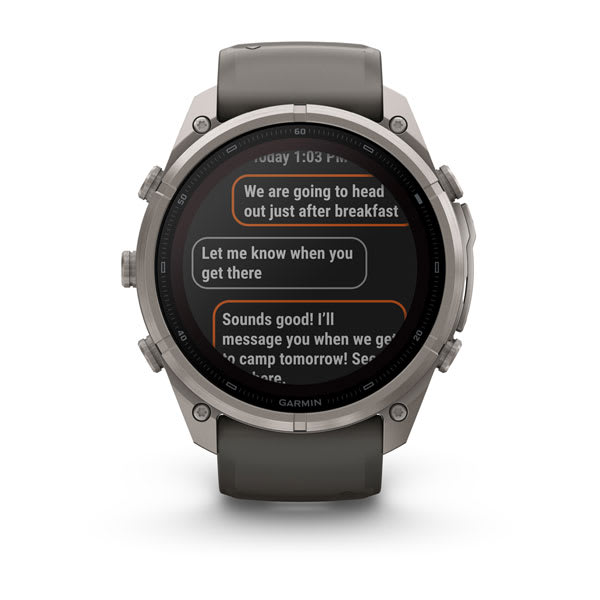 Спортивний годинник Garmin Fenix 9 Pro Solar inReach 51 мм Titanium із темно-сірим силіконовим ремінцем 010-04339-01