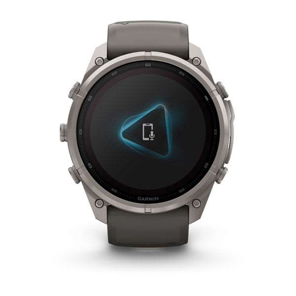 Спортивний годинник Garmin Fenix 9 Pro Solar inReach 51 мм Titanium із темно-сірим силіконовим ремінцем 010-04339-01