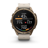 Спортивний годинник Garmin Fenix 9 Pro Amoled inReach 43 мм Autumn Gold Titanium із бежевим шкіряним ремінцем 010-04335-41