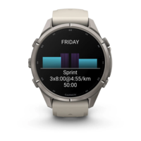 Спортивний годинник Garmin Fenix 9 Pro Amoled 43 мм Titanium Fog Grey Dark Sandstone із сірим силіконовим ремінцем 010-04335-86
