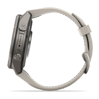 Спортивний годинник Garmin Fenix 9 Pro Amoled 43 мм Titanium Fog Grey Dark Sandstone із сірим силіконовим ремінцем 010-04335-86